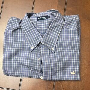 Southern Marsh Men's Blue and White Plaid Shirt